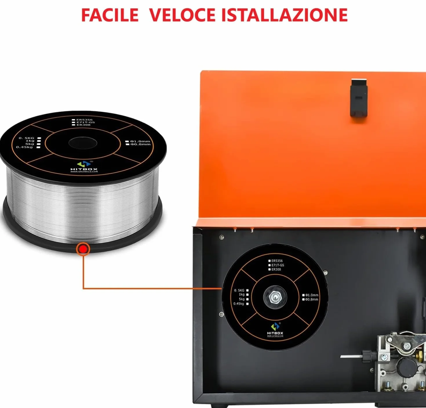 Filo Animato No Gas 1 mm 5 kg per Saldatrice MIG – Bobina Acciaio Alta Resistenza