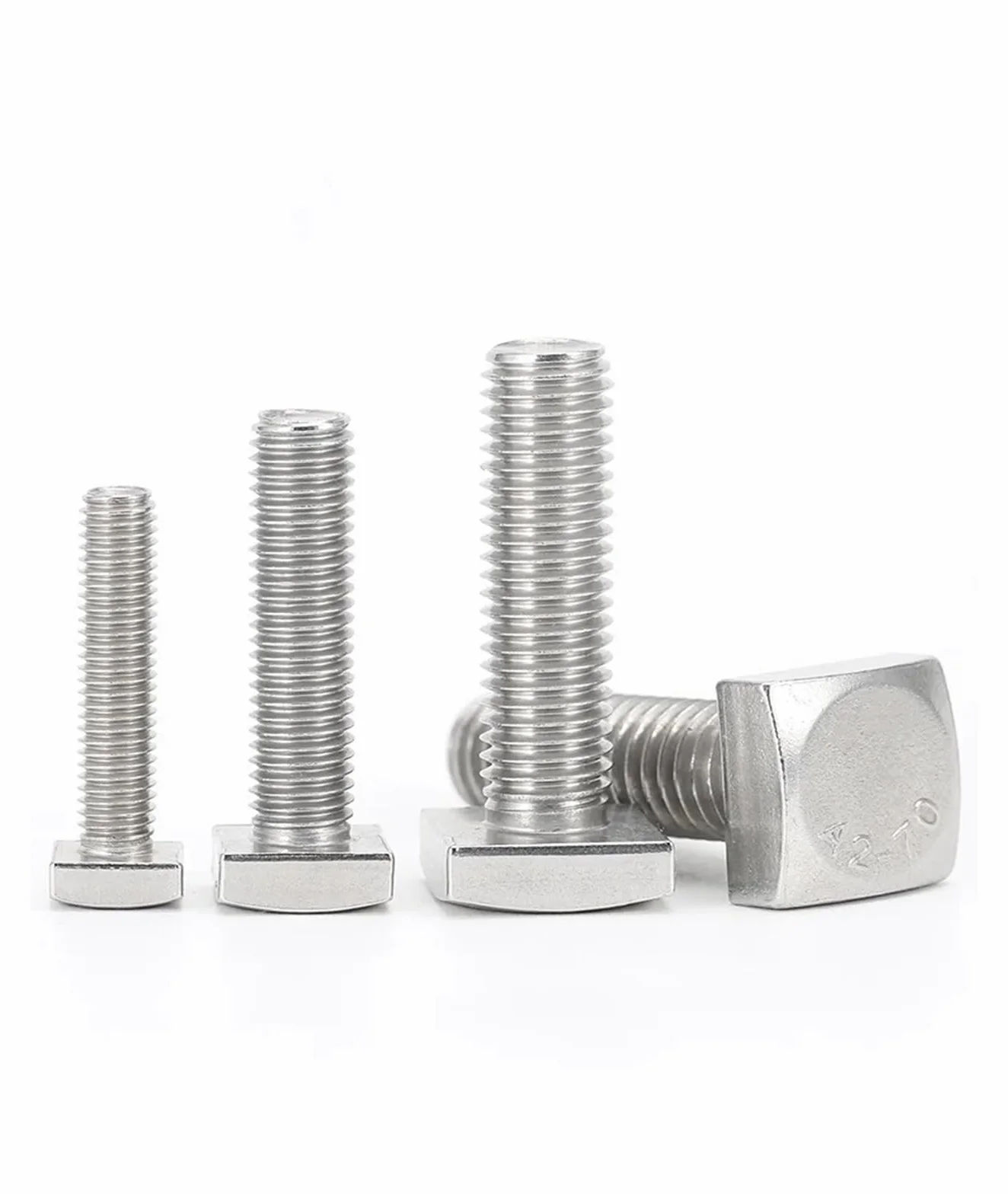 Bulloni a testa quadrata in acciaio inossidabile 304 A2 M4 M5 M6 M8 M10 M12 100mm