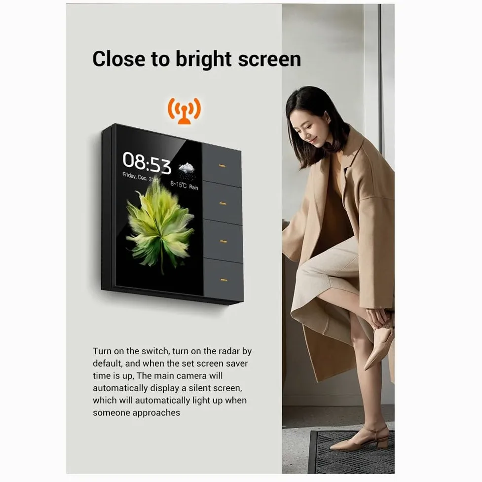 Tuya Zigbee 3.5 Pollice Smart Wall Switch Touch Screen 4 Gruppi Interruttore Sensore Radar Scena 8 Vie Interruttore Dimming Casa Intelligente C