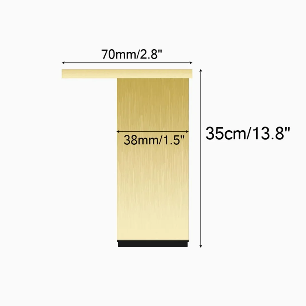Generico Gambe per Mobili in Oro Set di 4 Piedini da Cucina Quadrati Regolabili in Altezza: 6-40 cm Gambe per Divani in Lega di Alluminio Gambe per Tavoli - 35 cm/13,8 Pollici