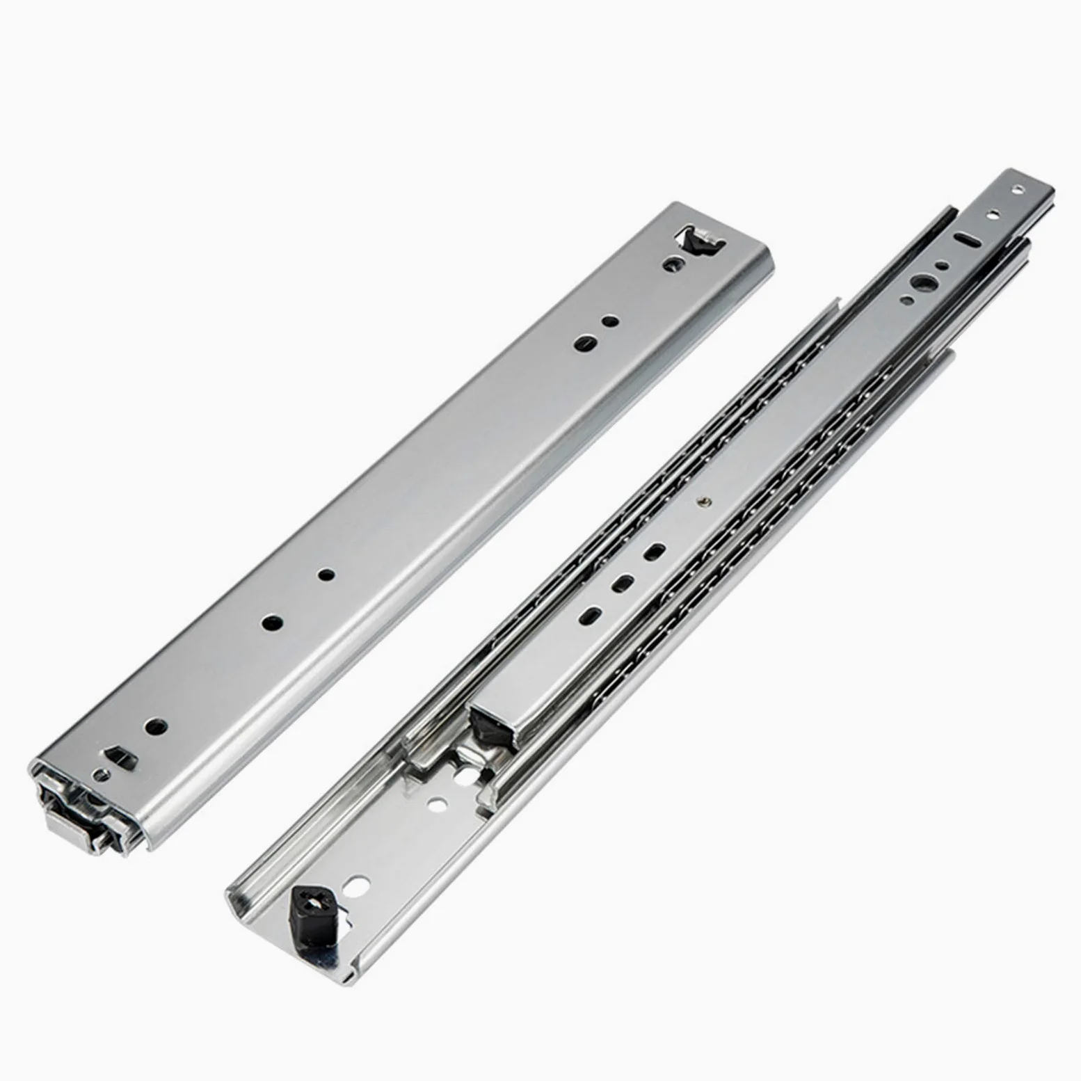 Guide per cassetti industriali Ultra Resistenti con Serratura, Estensione Completa a 3 Pieghe, Cuscinetti a Sfera, Larghezza 53 mm, Montaggio Laterale, 1 Coppia ()