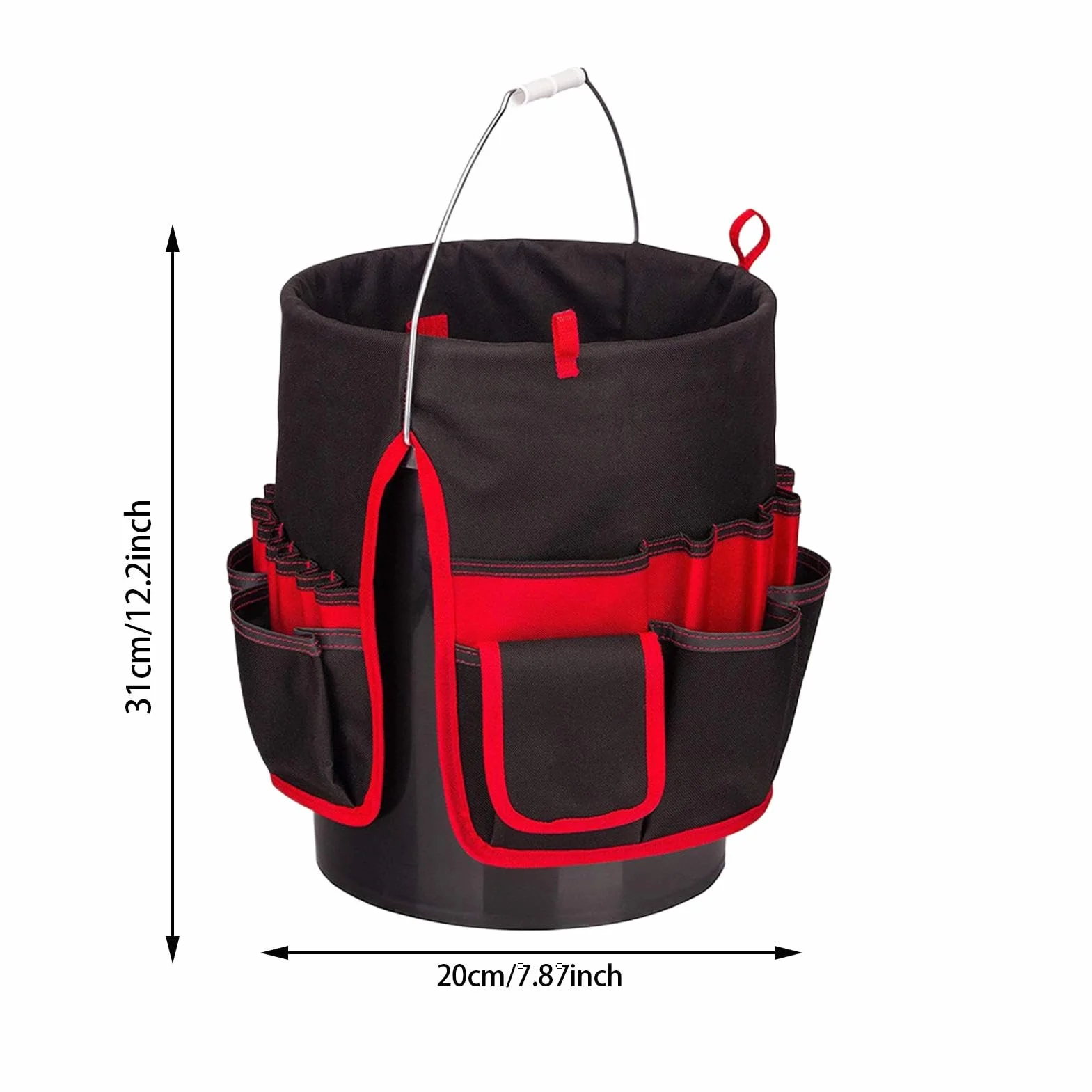 2 Packs Bucket Tool Organizer - Cleaning Bucket Organiser Caddy, Muti-Pocket Bucket Tool Storage Basketfor Easy Tool Access, 5 Gallon Bucket Holder, 5 Gallon Bucket Liner, for Garden Beach Outdoor