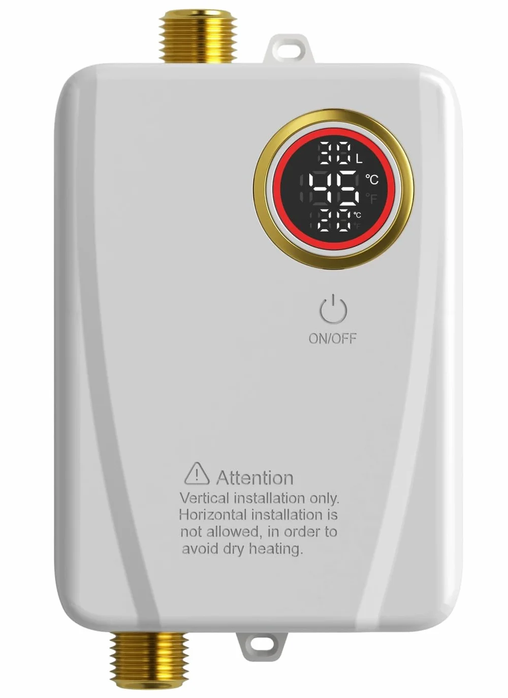 Scaldacqua istantanea elettronico, 3500 W 220V Scaldacqua | Istantaneo a Parete Mini Scaldabagno Istantaneo Elettrico con Display LED Della Temperatura, scaldabagno elettrico