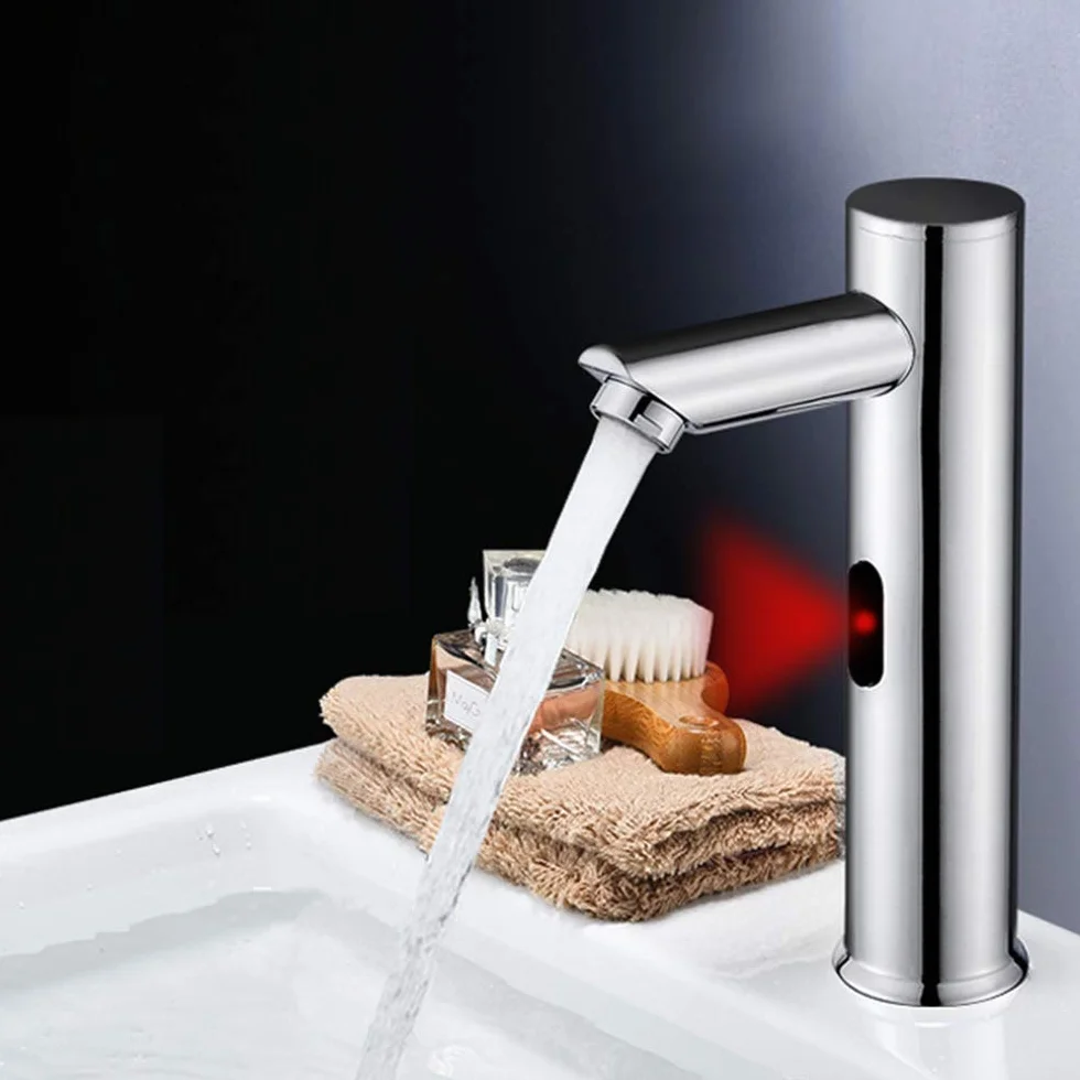ENCOFT Rubinetto Acqua Fredda Automatico Sensore Infrarossi Touchless Lavabo Bagno 20cm