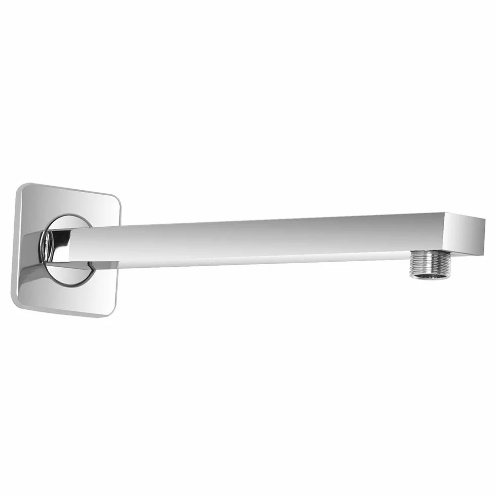 Braccio Doccia a Parete Inbagno, Design Quadrato Moderno, Acciaio Cromato, Attacco Universale G ½”