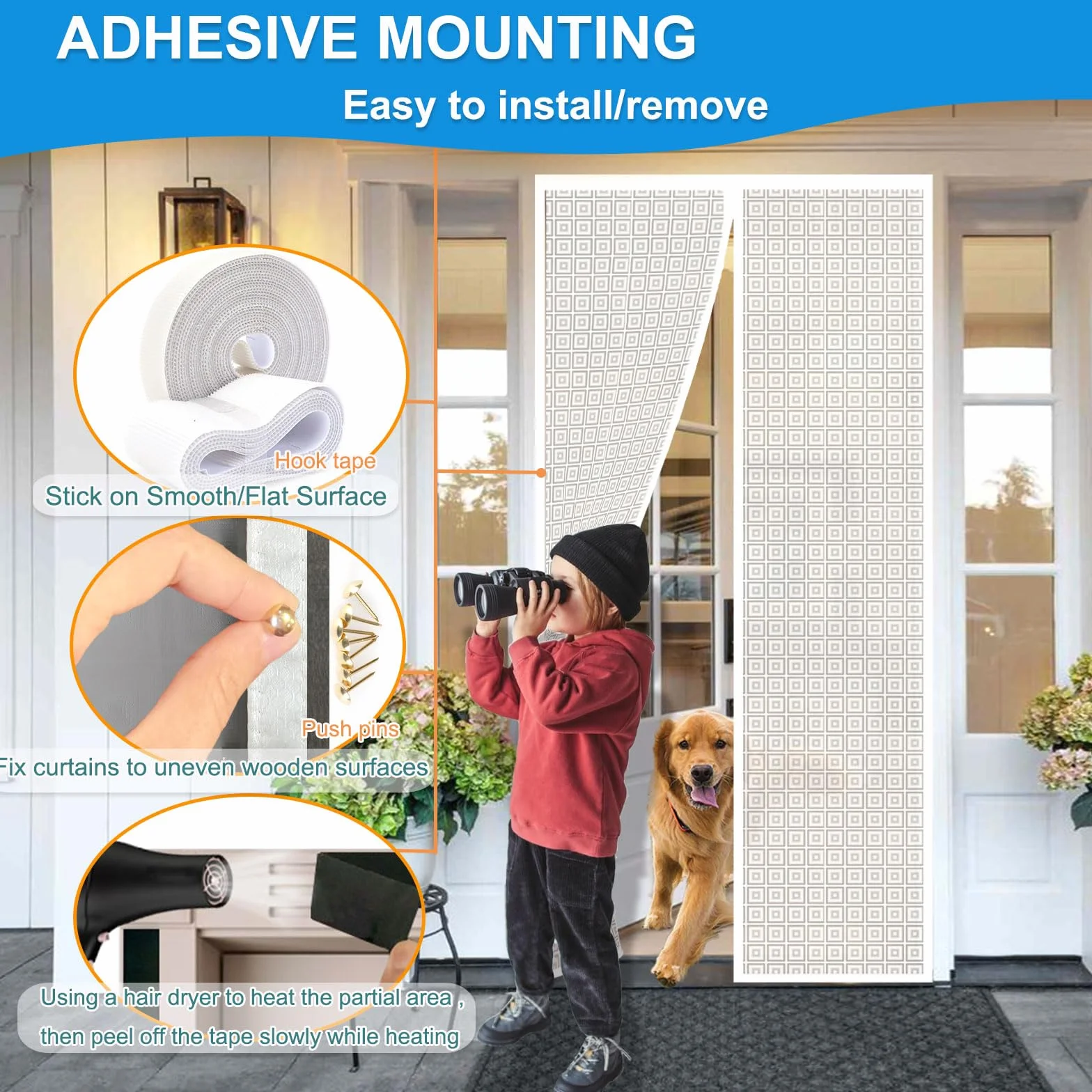 Risareyi Magnetica Tenda Isolante Termico per Porte per Finestre 80x230cm in EVA Traslucido Impermeabile Contro Freddo Antipolvere con Calamita, Chiusura Automatica, Bianco