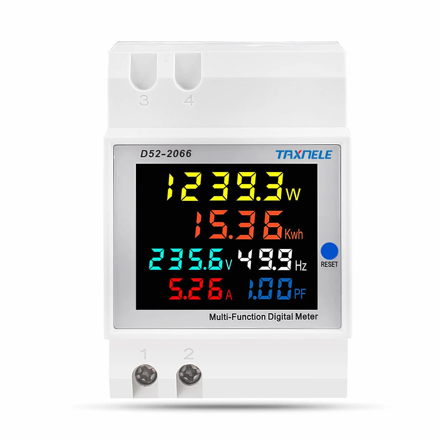 Misuratore di energia monofase Tester Monitor di utilizzo dell'elettricità 6 in 1 Multimetro AC 40-300V 100A Voltmetro Amperometro Watt Kwh Frequenza Misuratore di potenza 230V (TA incorporato)