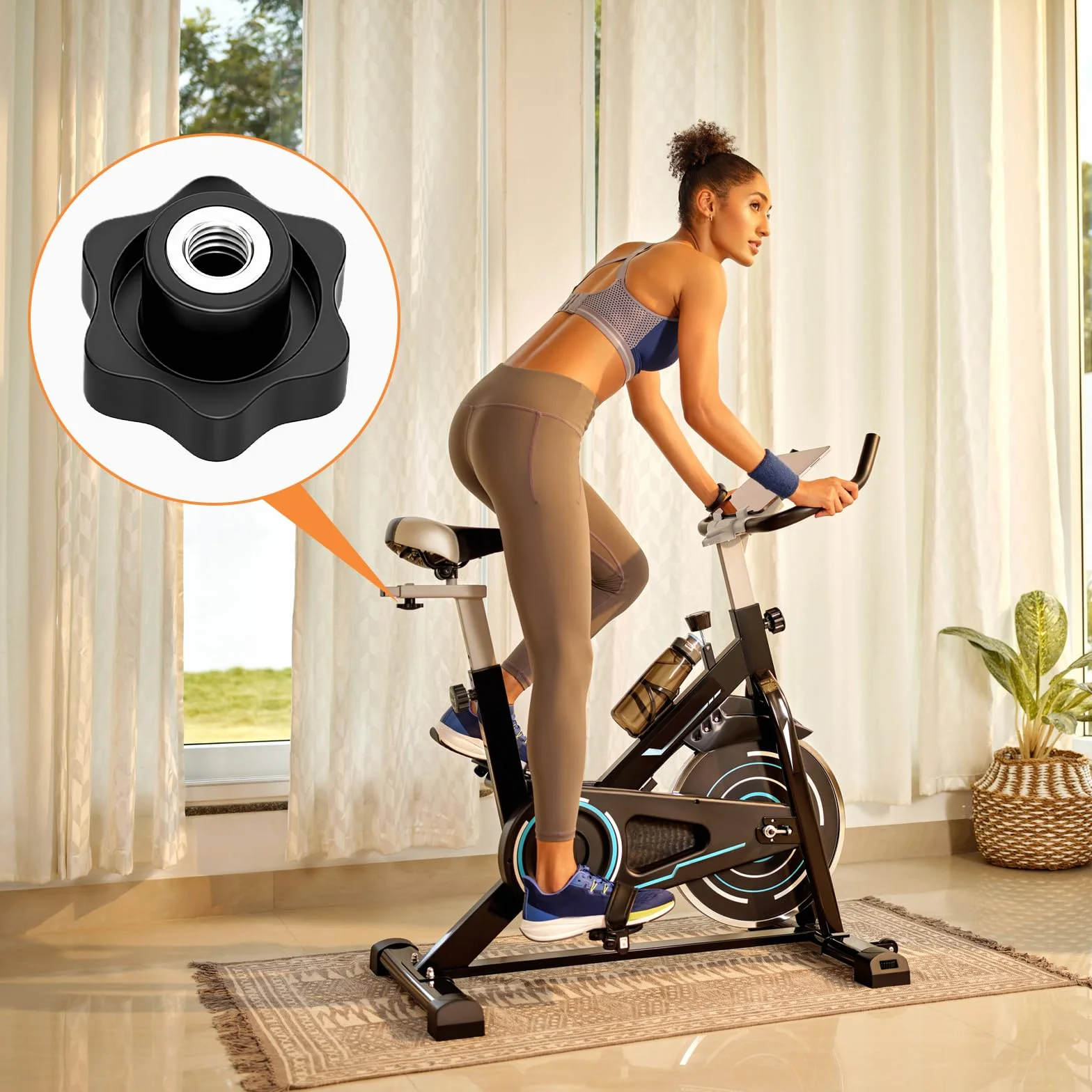 Manopola di serraggio a stella M8 filettatura femmina plastica per macchine utensili fitness mobili