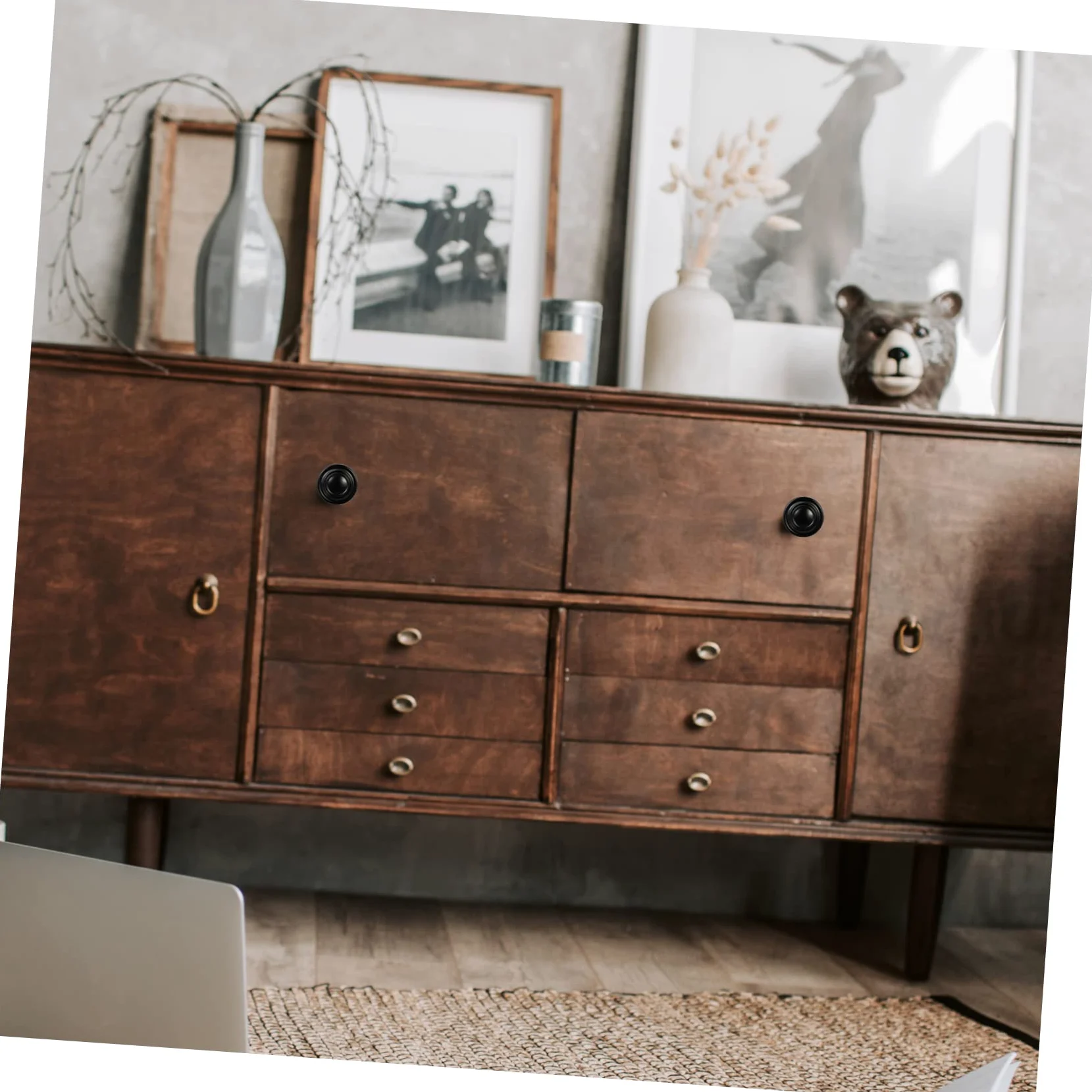 Pomelli Rotondi Neri in Lega di Zinco per Porte e Cassetti 12 Pezzi | Finitura Stile Nordico, Lavorazione Accurata, Design Essenziale e Unico, per Mobili e Armadi