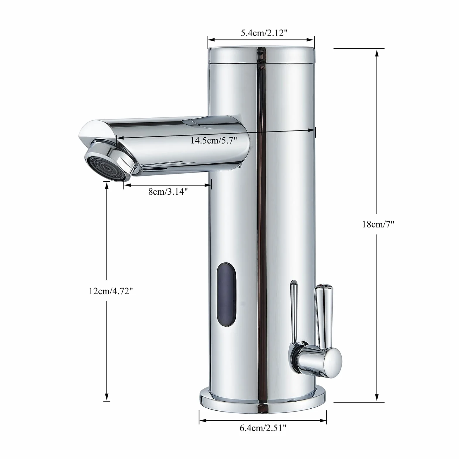 Rubinetto Bagno Cromo Sensore a Infrarossi Automatico Miscelatore Acqua Calda Fredda Lavello