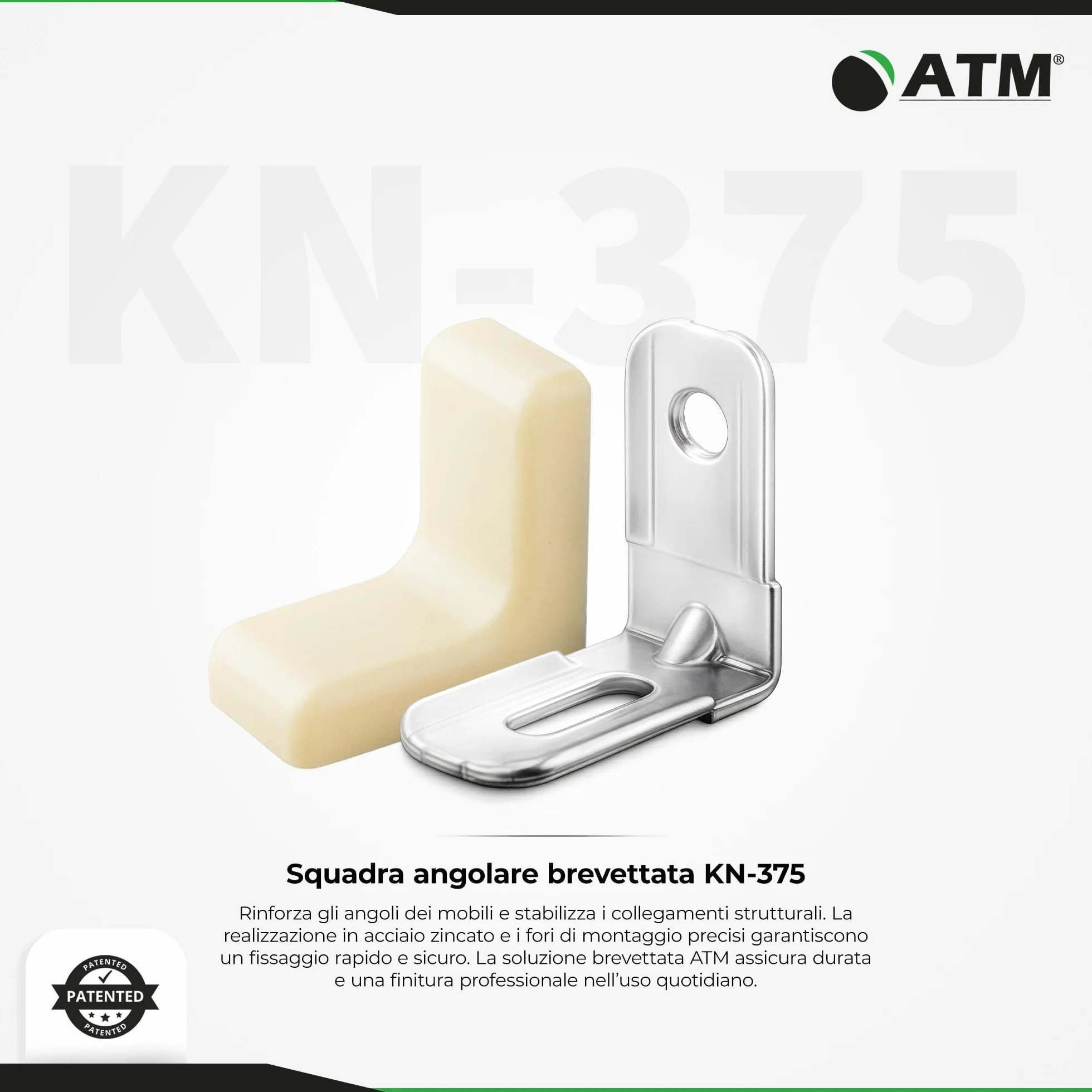 ATM Squadretta Angolare Acciaio Zincato 90° Connettore per Mobili Set di 20