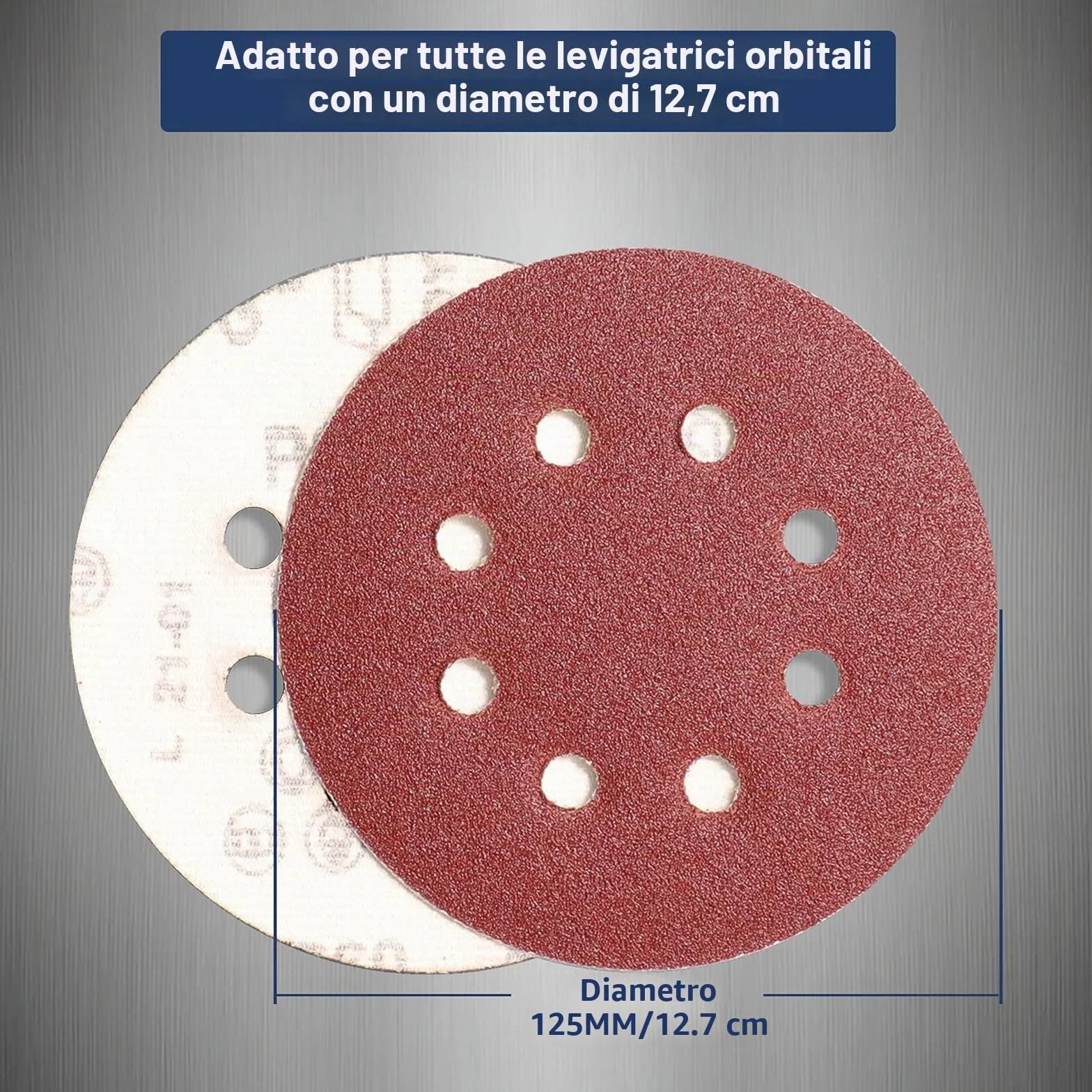 Dischi Abrasivi 125mm 8 Fori Carta Vetrata Levigatrice Orbitale Grana 40-600 105 Pezzi