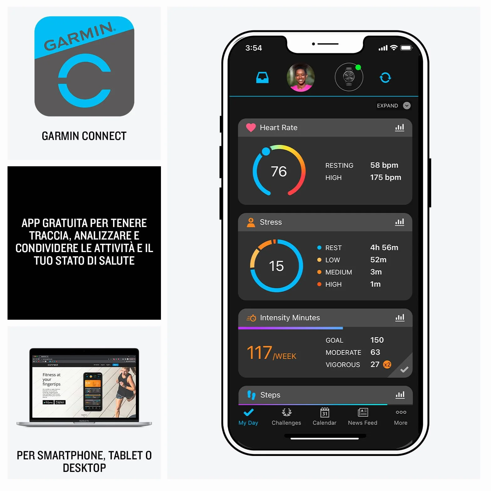 Garmin Forerunner 165, Smartwatch per la corsa, 43mm, GPS, Cardio, VO2max, Report mattutino, HRV Status, Piani gratuiti 5K, 10K e 21K, Training Readiness, GarminPay, Black & Slate Gray