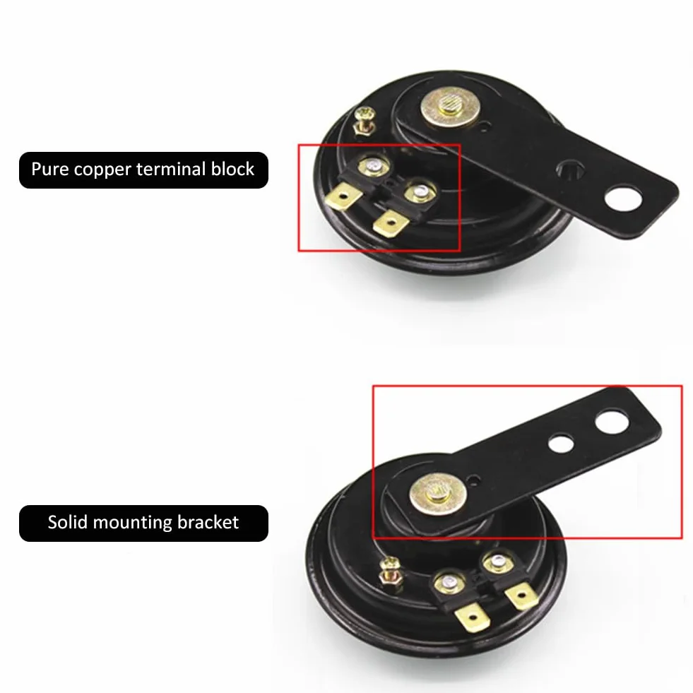 Clacson Moto 12V Potente, Tromba per Auto e Triciclo, 1 Pezzo Nero