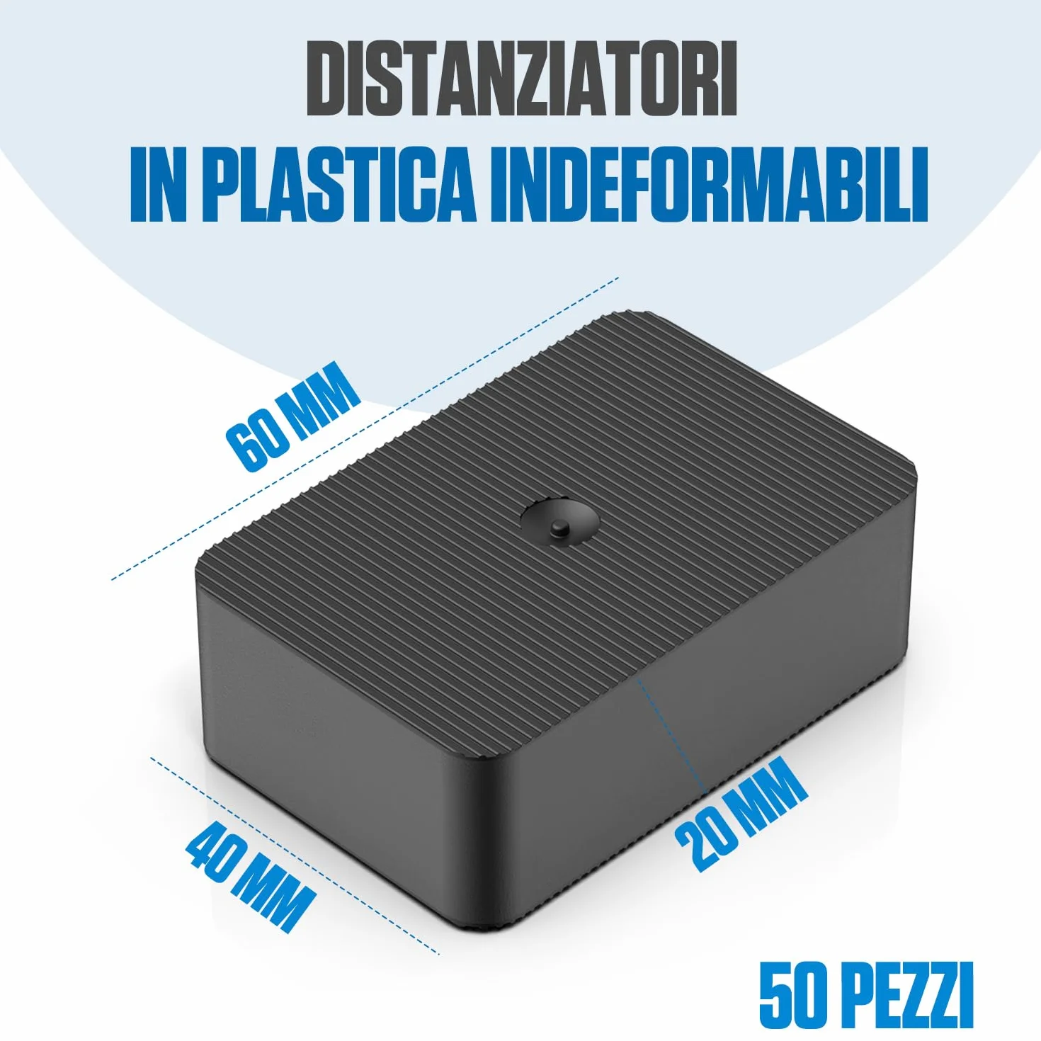 Bauhandel24 spessori in plastica 60 x 40 mm 20 mm 50 pezzi distanziatori per livellare mobili costruzione interni