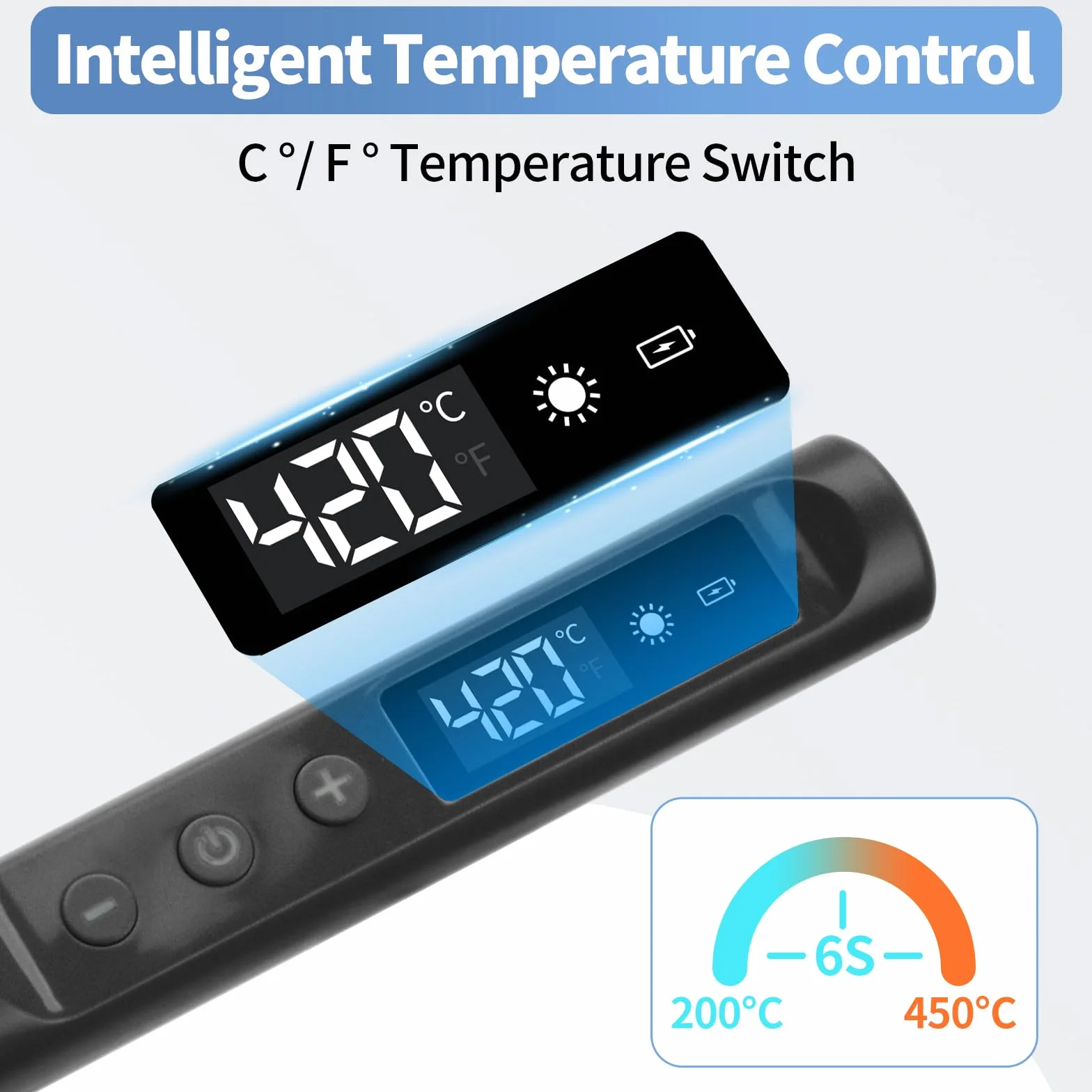 Kit saldatore USB-C senza fili display LCD temperatura regolabile 200°C-450°C 3 punte riparazione elettronica
