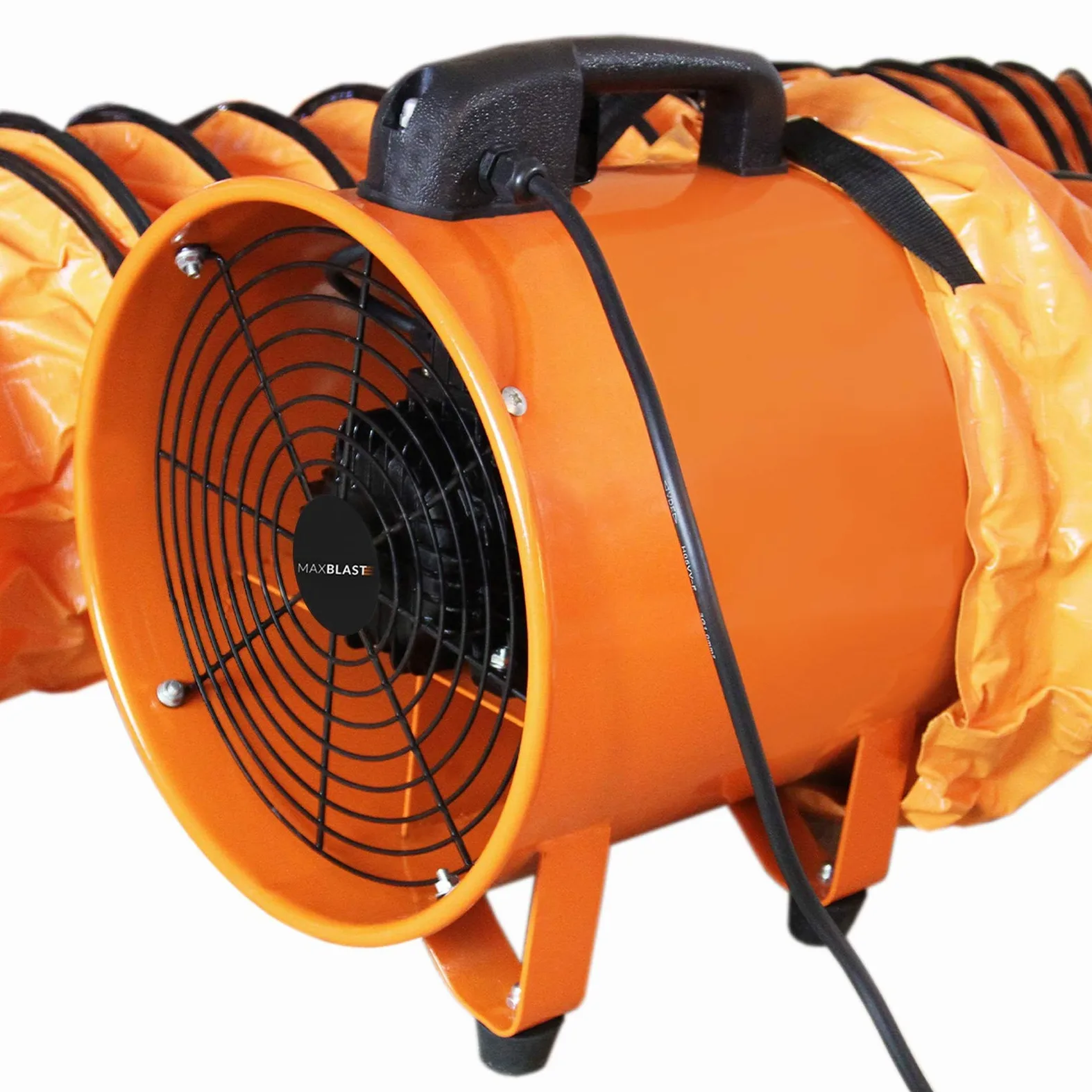 MAXBLAST Ventilatore Estrattore Aria Industriale con Tubo Dotto Aspira Polveri e Fumo o Soffia Aria Pulita Ventola Reversibile - 300mm - Dotto 12m - 110V