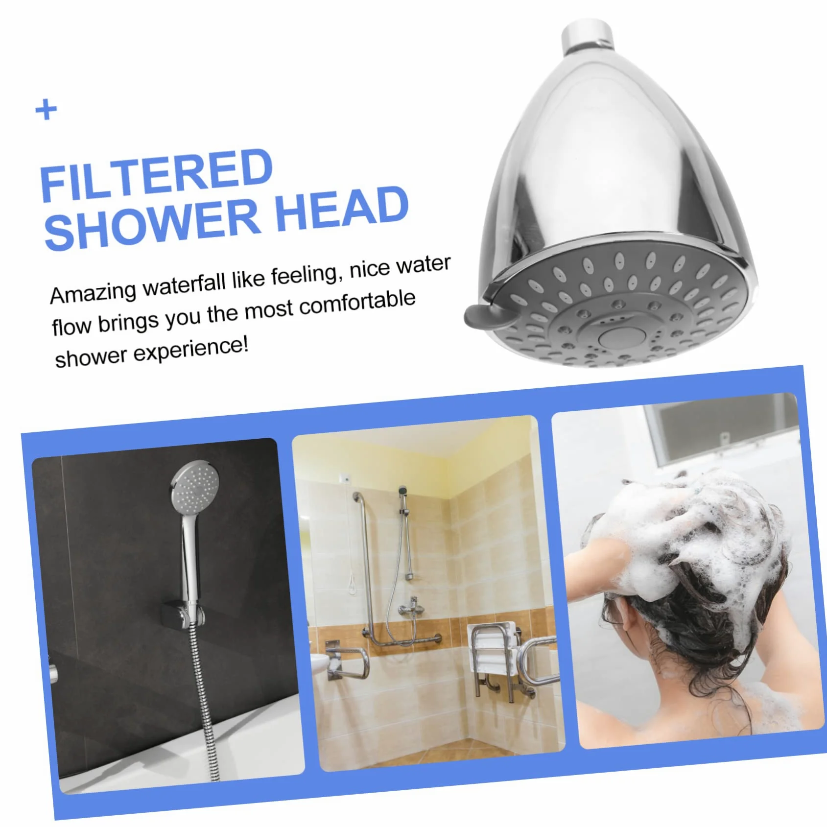 Garneck Addolcitore per Acqua Dura in Materiale ABS con Doccia Filtrata Filtro per Acqua da 6 Pollici Filtro per Acqua A 15 Stadi