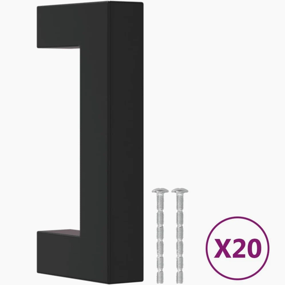Maniglie per Mobili 20pz Nere 64 mm in Acciaio Inox,Maniglie Moderne,Maniglie Cassetti,Maniglie per Mobili-3203651