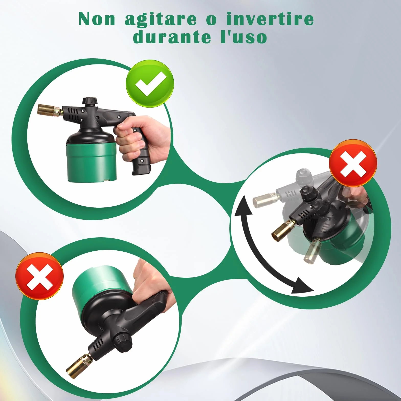 Lampada di saldatura multiuso 1200°C fiamma ossidrica portatile cannello gas 190g