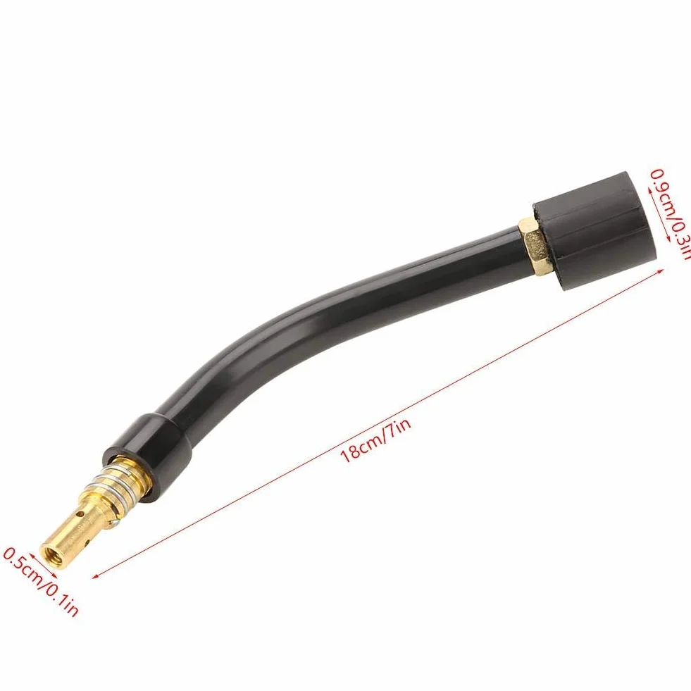 Torcia di saldatura MIG Binzel 15AK a collo di cigno in ottone 7,1 pollici