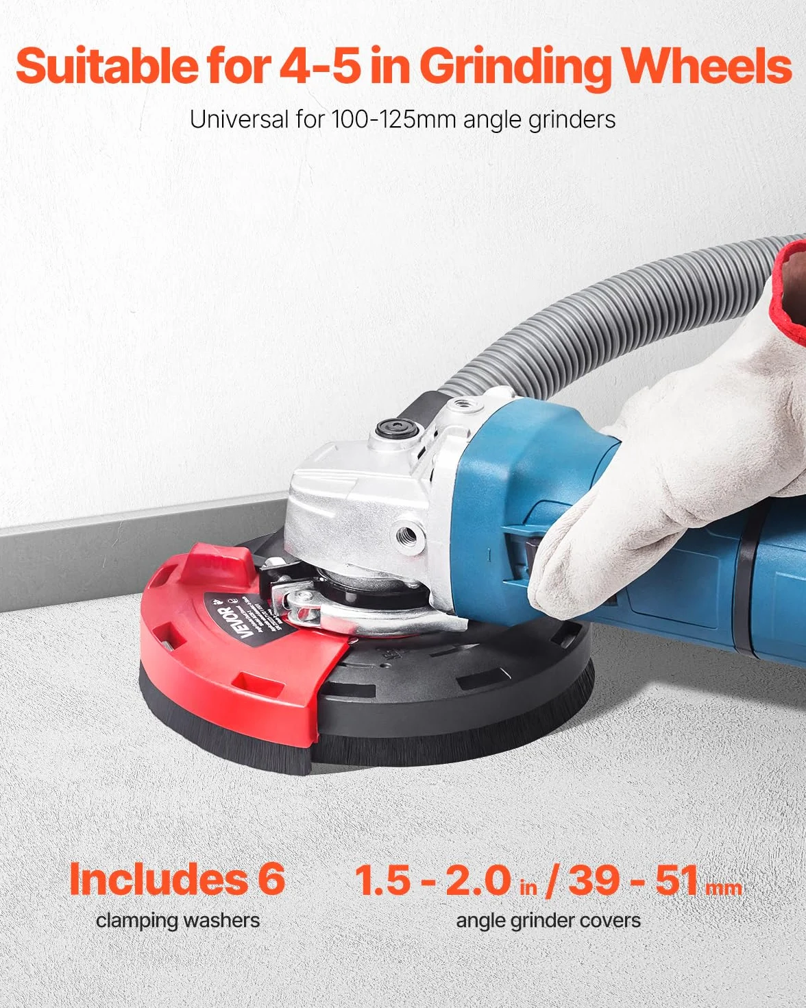 VEVOR Copertura Antipolvere per Smerigliatrice Angolare 100-125 mm Universale con Rondelle di Serraggio