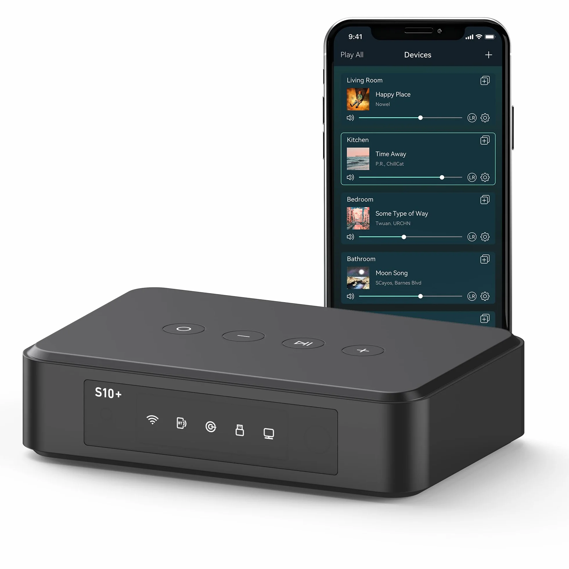Arylic S10+ Ricevitore Audio AirPlay, Stereo Multiroom con uscita SPDIF, Streaming Musicale WiFi e Bluetooth, Trasmette Musica HD lossless da Spotify, Amazon Music, Tidal ecc.
