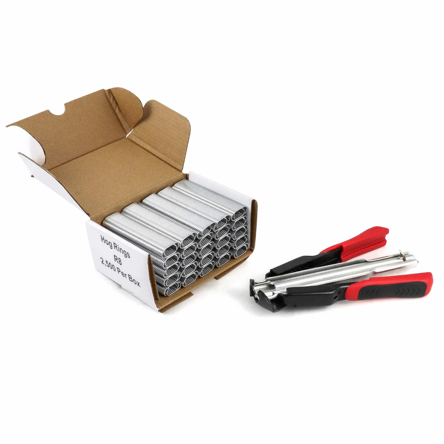QWORK Pinza Sparachiodi Hog Ring Pistola C clip per Gabbie Cuscini Auto 2500pz