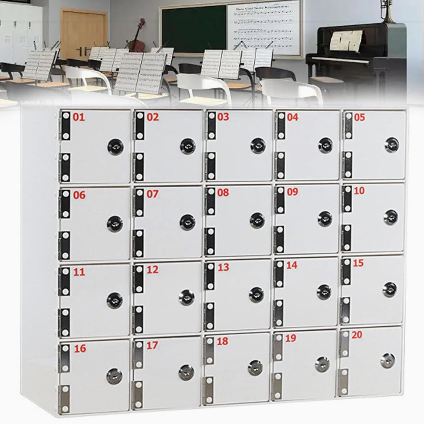 Acrilico Phone Locker Box 30 Slot Parete Sto Cabinet con Serratura & Chiavi per Ufficio Aula Sala Riunioni Secure le Device nizat