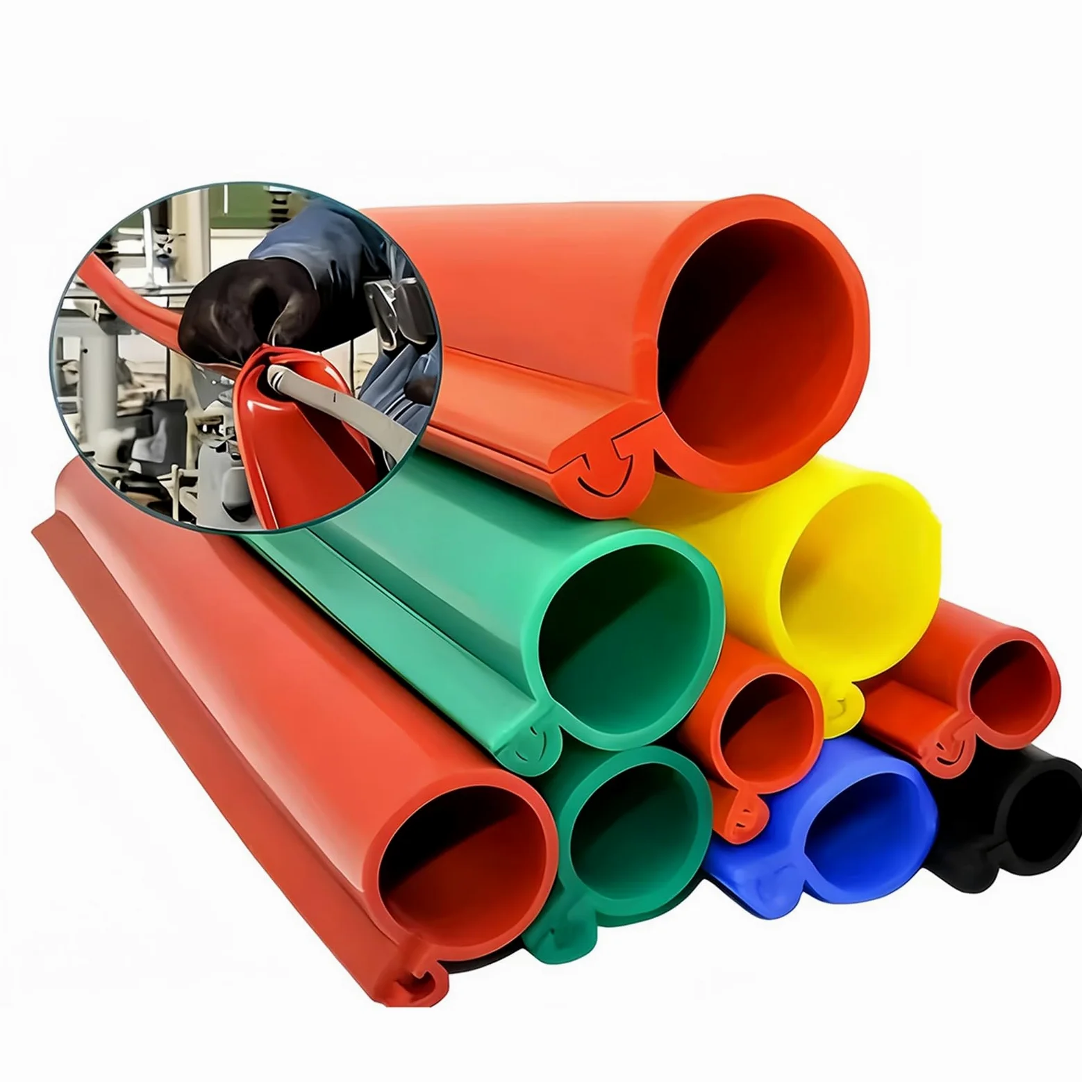 Protezione per Cavi, Guaina in Silicone per Cavi ad Alta Tensione - Design con Fibbia per Cavi Aerei Esterni da 10 KV, 35 KV, 110 KV, Protezione Isolante sicura, Rosso (Diametro Interno 24 m