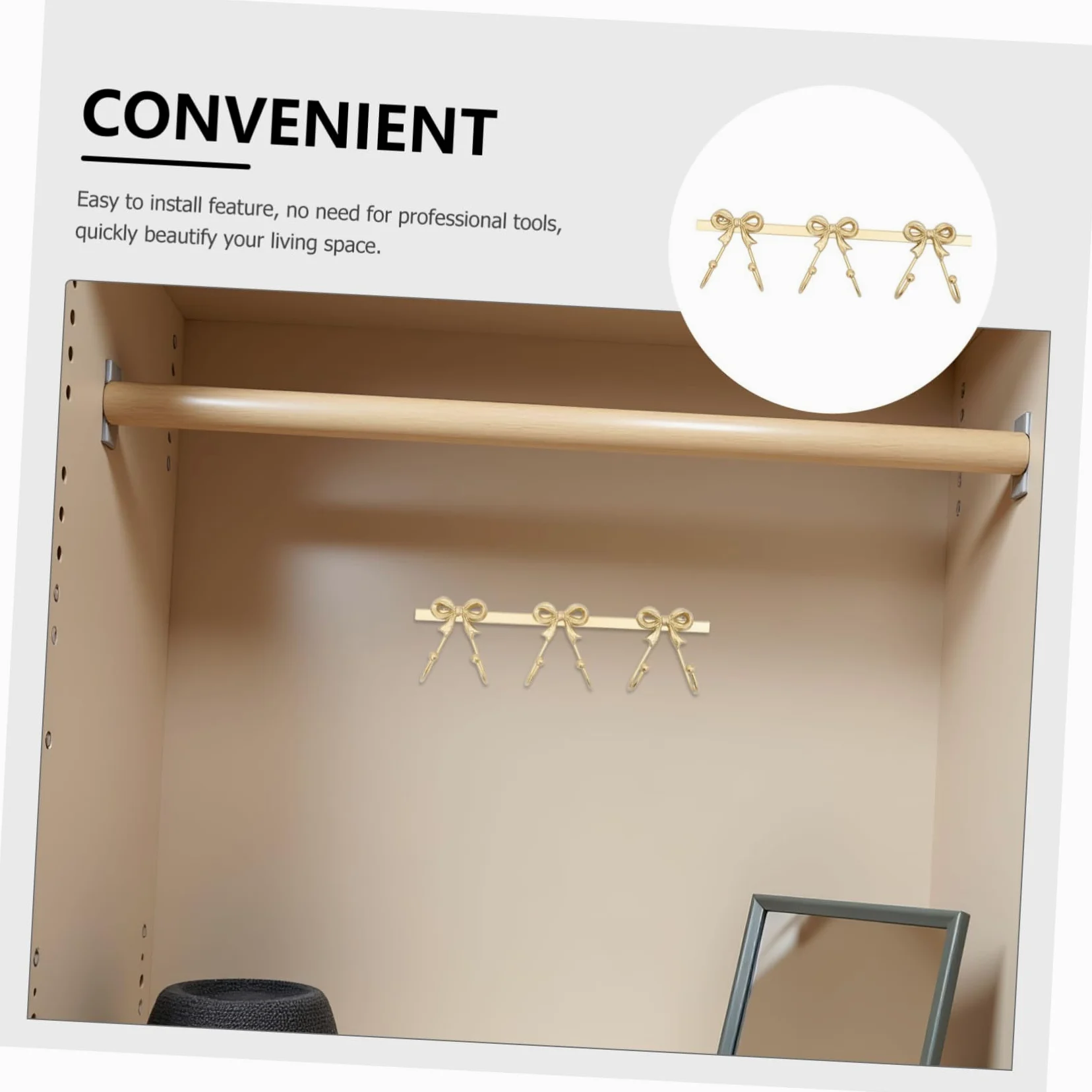 Gancio Di Ferro Fiocco Dorato Appendiabiti Per Bagno e Casa Gancio Portaoggetti in Metallo Per Cappello Borsa Chiave Organizer Da Parete Rustico