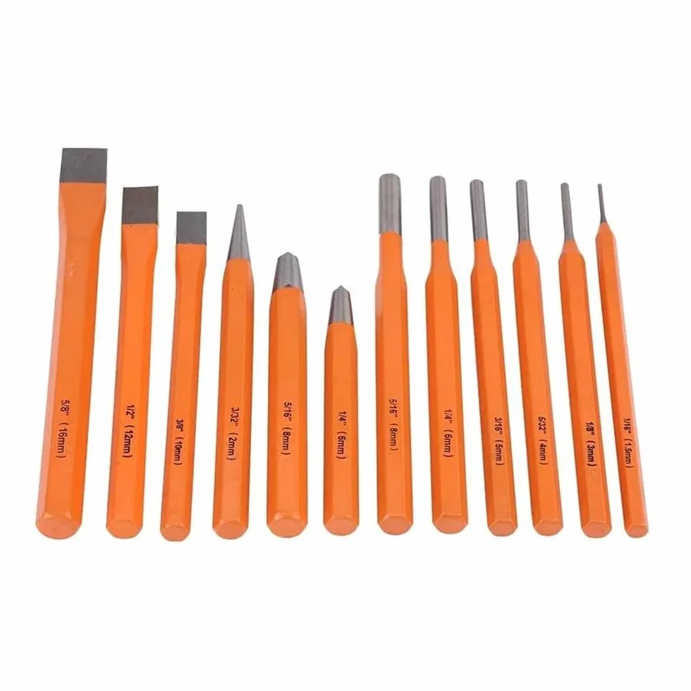 Set 12 scalpelli punteruoli punzoni conici cacciaspine cacciachiodi