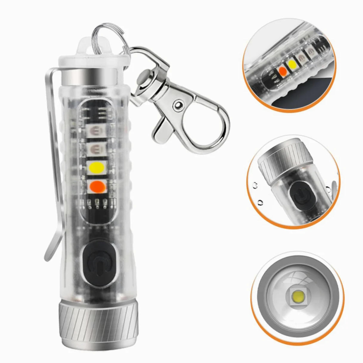 BESPORTBLE 3pezzi Mini Torcia Led Ricaricabile Portachiavi Con Modalità Di Illuminazione Per Attività Outdoor e Uso Quotidiano