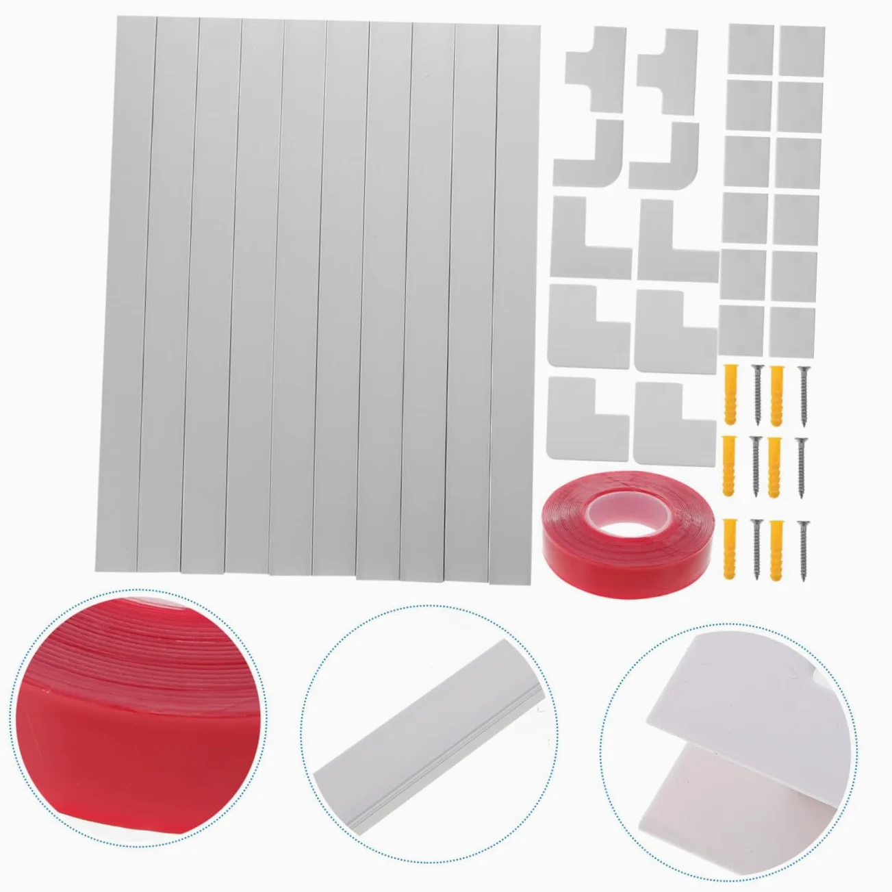 Canalina Passacavi Quadrata in Pvc Bianco 40mm Autoadesiva | Set 1 Pezzo, Installazione Semplice, per Casa e Ufficio, Organizzatore Cavi per Posa Ordinata