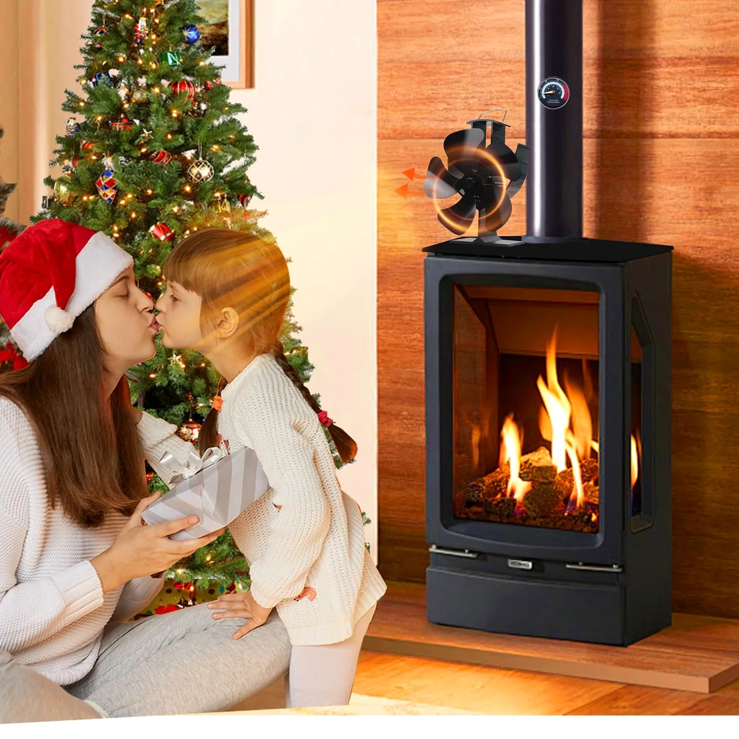 Ventola per stufa a legna per riscaldatore Buddy, ventola per caminetto alimentata a calore, 5 pale, con staffa fissa su riscaldatore a propano/Mr. riscaldatore, campeggio esterno/interno