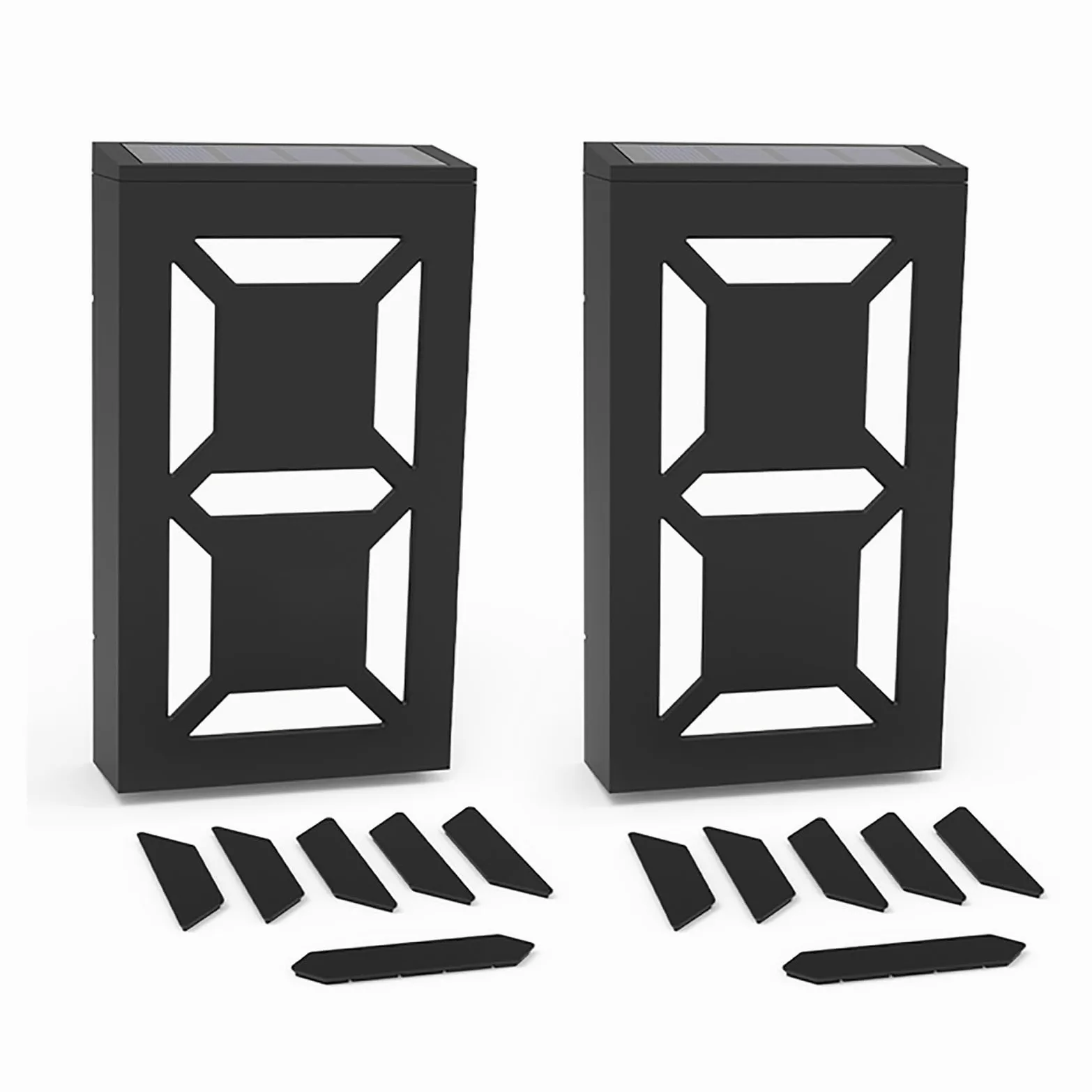 Numero civico Lampada solare a LED per esterni Lampada per targa solare per porta illuminazione esterna Numeri civici Luci (due)