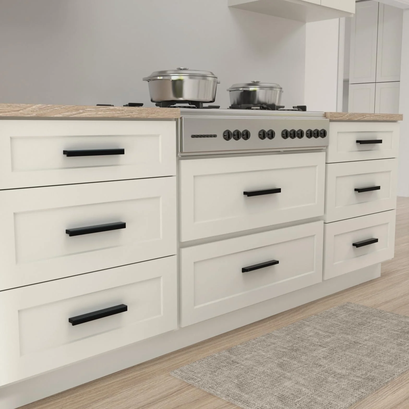 LONTAN 10 Pezzi Maniglie per Mobili Nere Distanza dei Fori 128mm Maniglie Cucina Maniglie Nere Maniglie per Mobili da Cucina Maniglie Armadio Maniglie Mobile Bagno