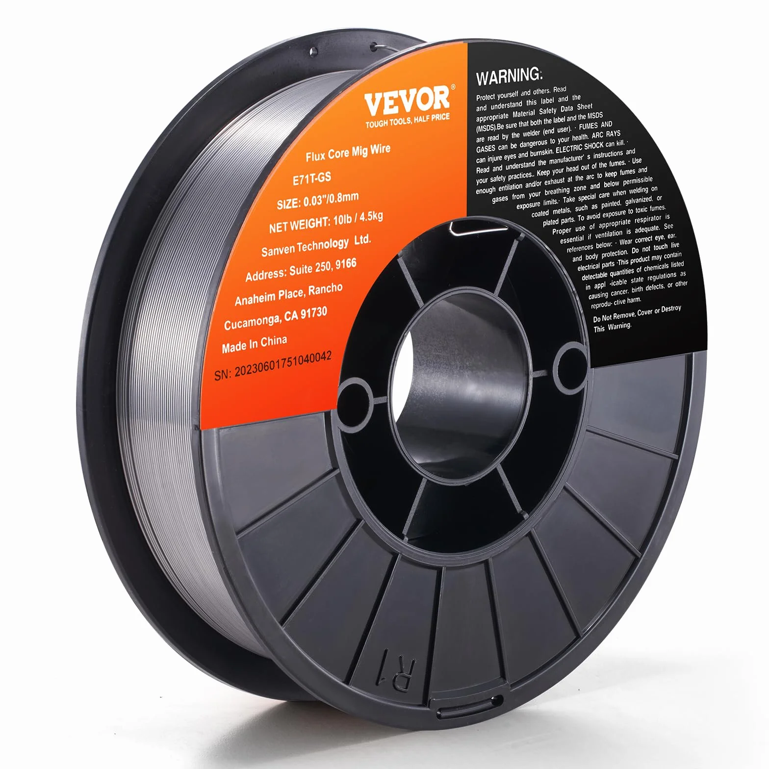 VEVOR Fil MIG Saldatura 0,8mm Bobina 4,5kg Acciaio Morbido 560 MPa