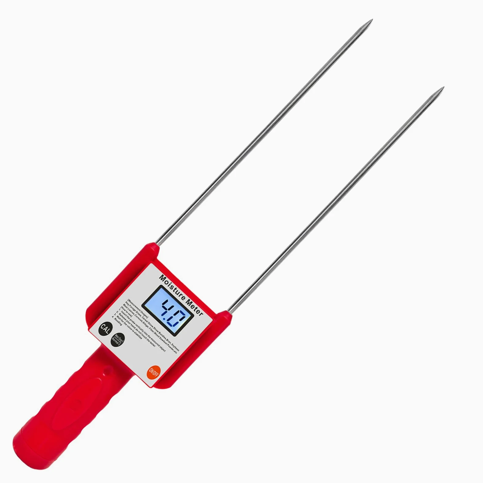 Misuratore di umidità, Misuratore di umidità portatile del fieno 3-80% for paglia cereali, crusca, erba foraggera, Leymus chinensis, bambù imperatore, test a fibra