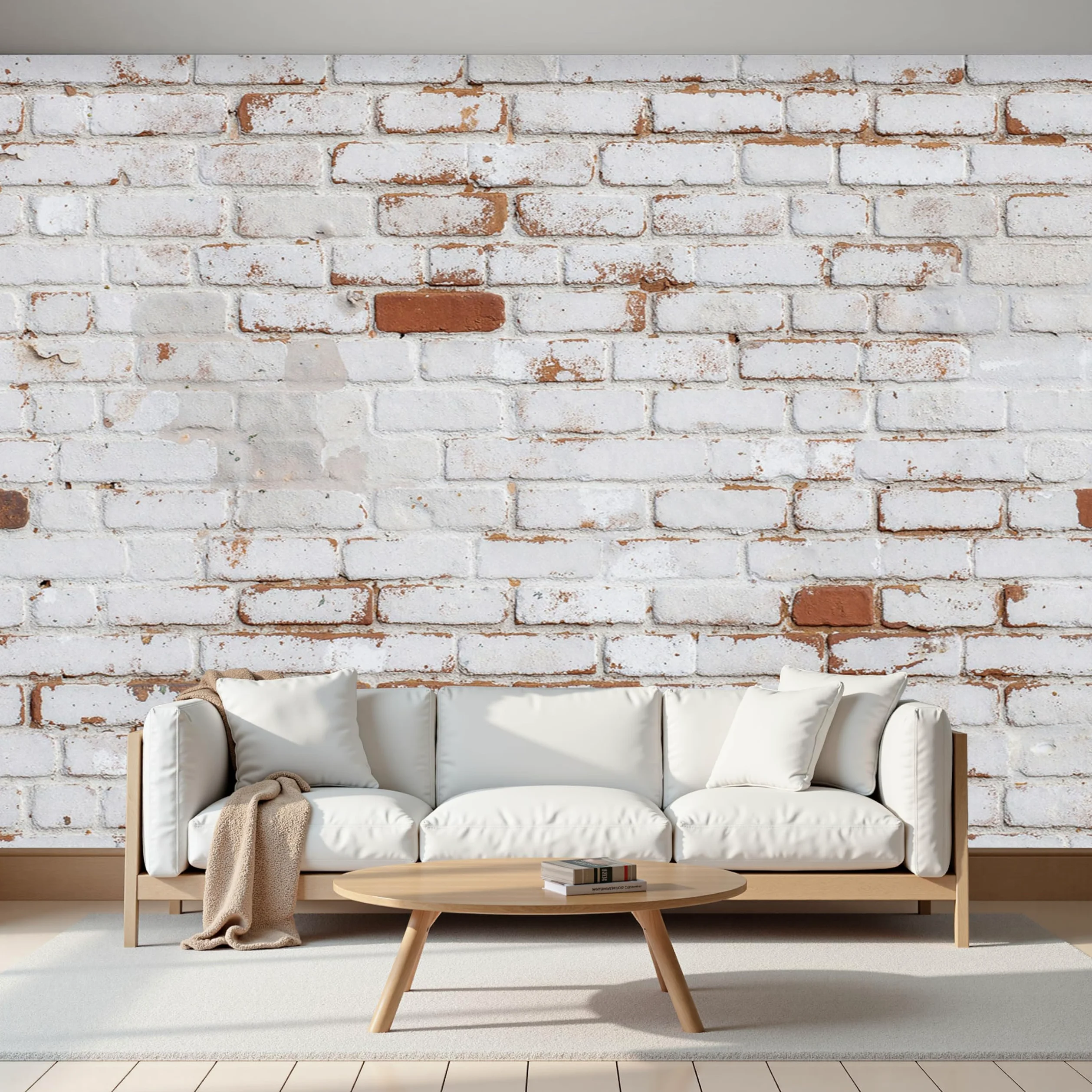 Carta Da Parati Fotografica Con Stile country retrò Vecchio muro di mattoni, mattoni rossi, Stampa Artistica Di Alta Qualità - Bianco Poster Per Soggiorno E Camera Da Letto Design In Seta 350x256cm