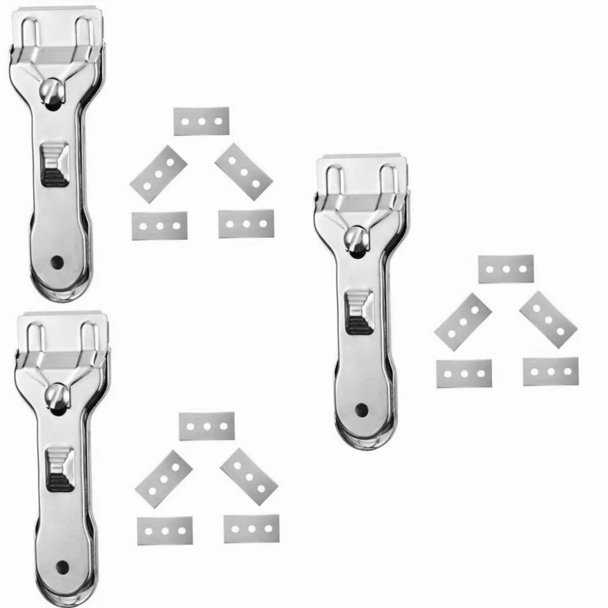Cabilock 3sets Raschietti per Pulizia e Ceramica Raschietto Professionale per Piani Induzione e Ceramici con Lame Intercambiabili Facile Utilizzo e Precisione per Casa e Cucina