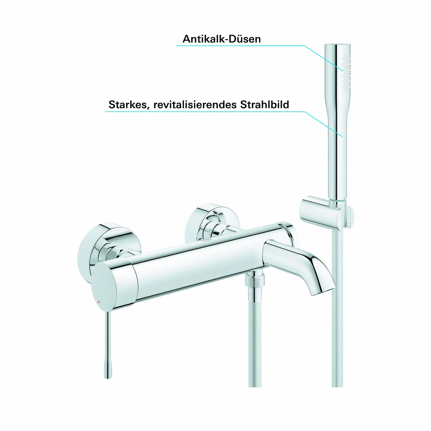 Grohe Miscelatore Monocomando Vasca-Doccia Grigio Cromo 33628001