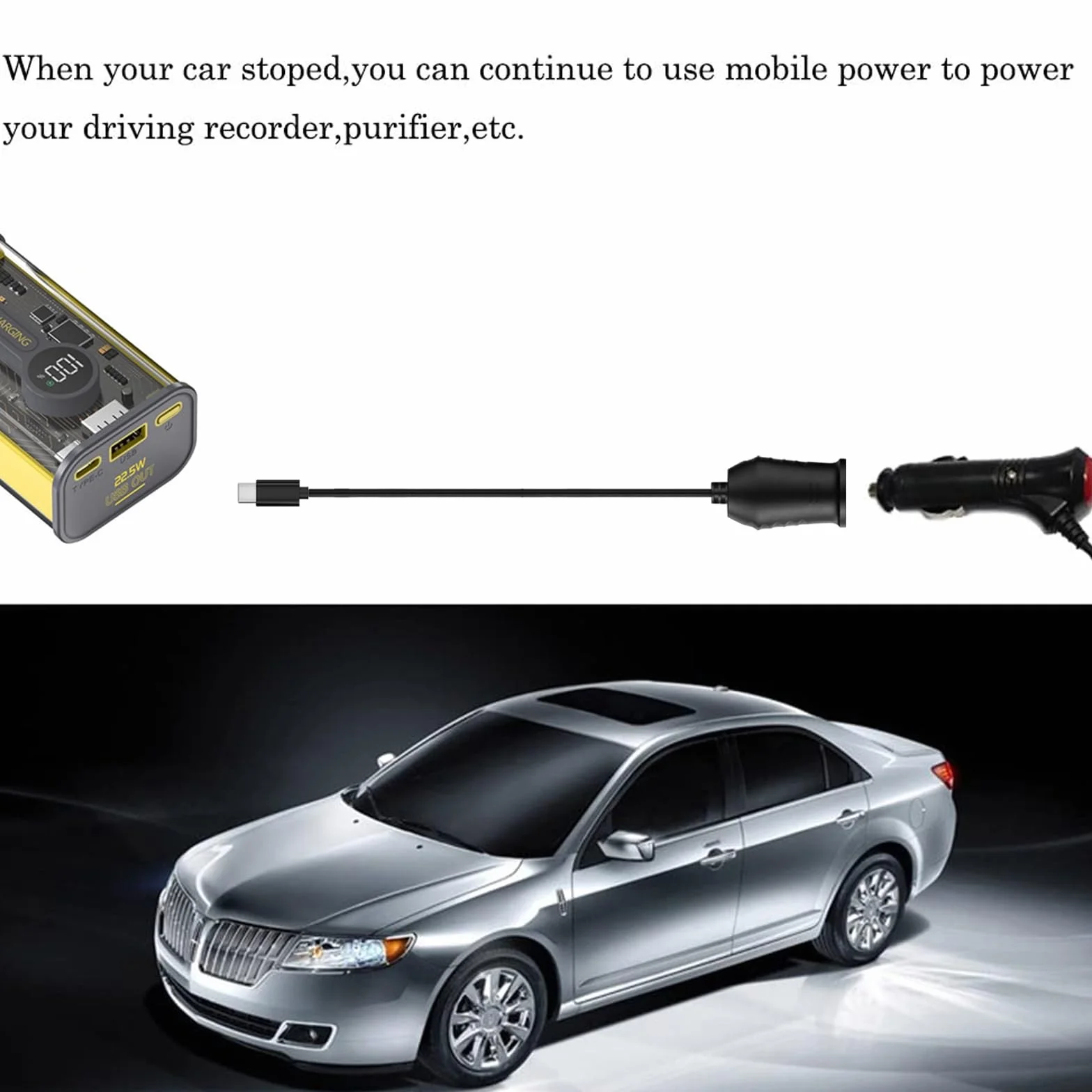 USB C Tipo C a 12 V Presa Auto Femmina Convertitore Adattatore Cavo per Accendini DVR Car Adapter Converter Caricabatterie di Ricambio