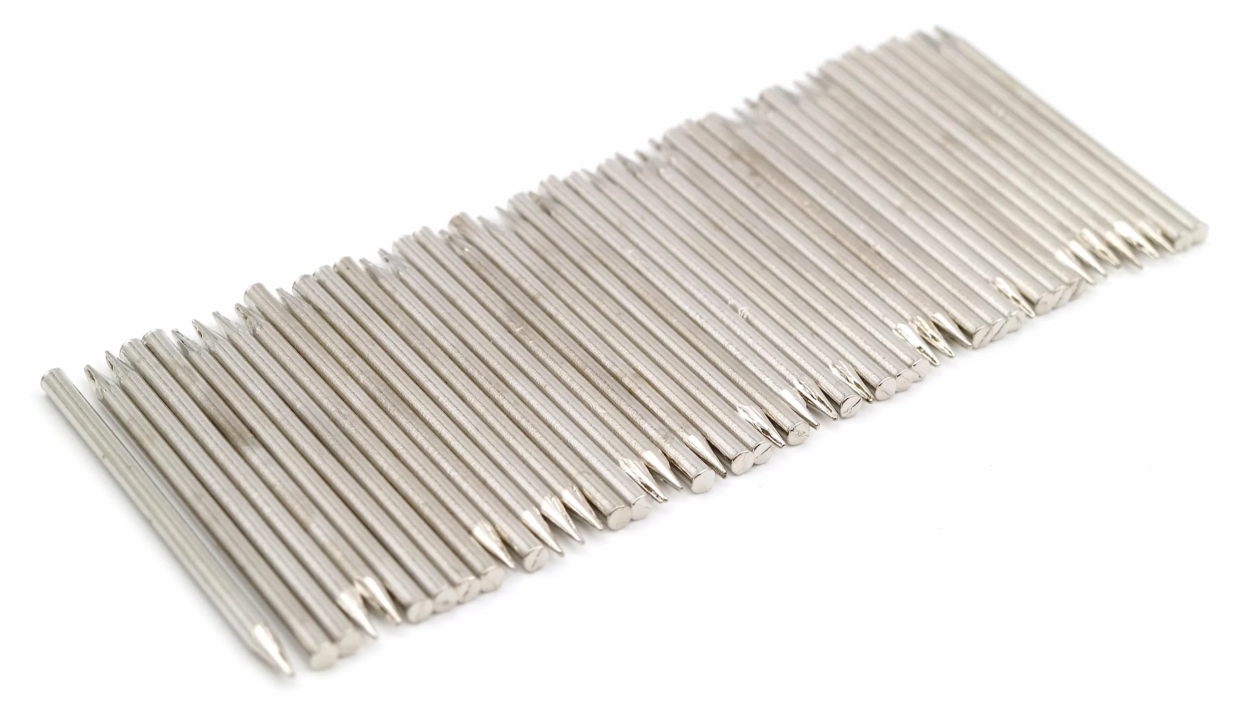 Perni in acciaio 2,0 x 40 mm con punta tagliata senza testa nichelata