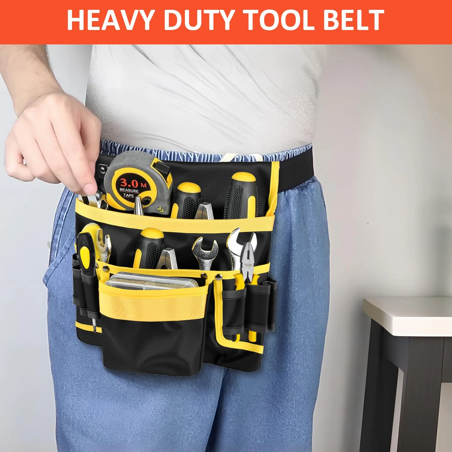Cintura Porta Attrezzi Magnetiche Cintura Attrezzi con 13 Tasche Regolabili Staccabili Cintura Elettricista con Bracciale Magnetico Cintura Attrezzi Lavoro per Elettricista Falegname Edilizia