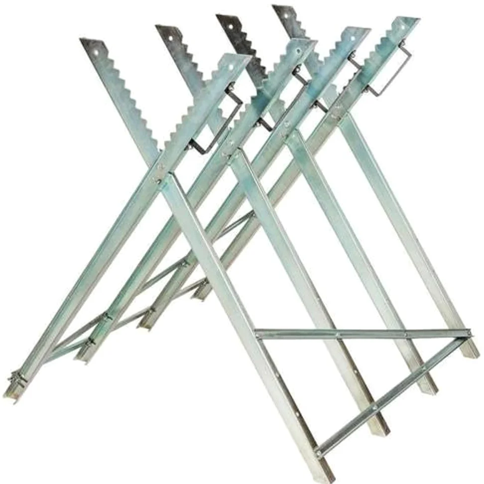 Cavalletto Taglialegna in Acciaio Pieghevole - Capacità di Carico 150 kg, Leggero Portatile e Rinforzato - Per Motosega (84 * 80 * 80 cm, Quattro Colonne)