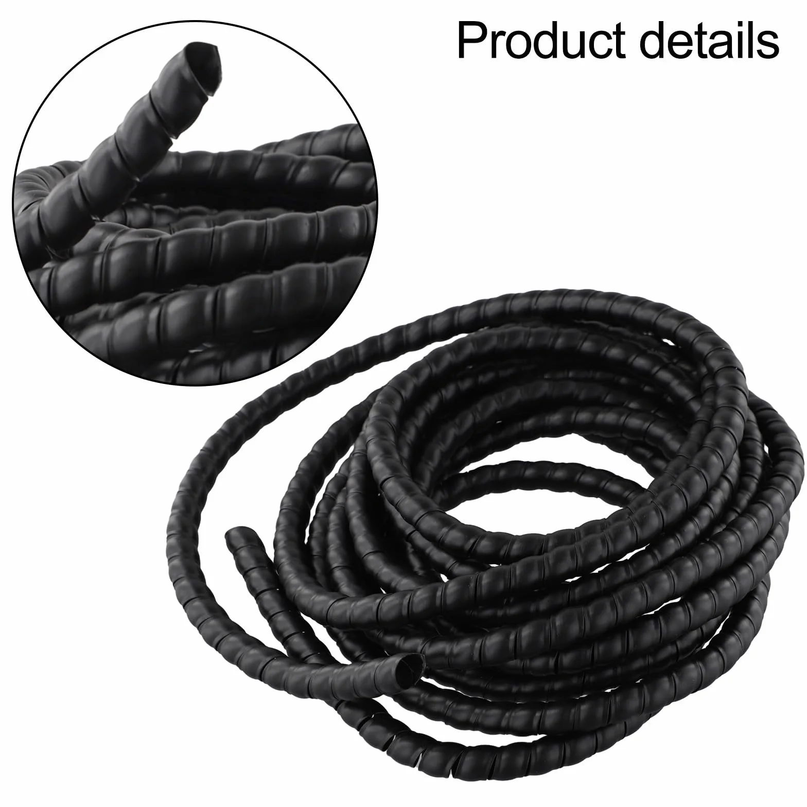 La protezione per tubo flessibile a spirale da 5 m protegge tubi idraulici e pneumatici, soluzione flessibile per avvolgere cavi (D-10 mm)