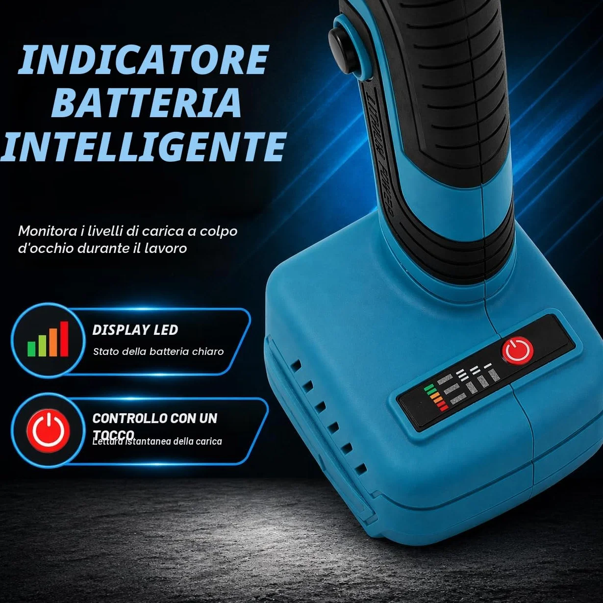 Smerigliatrice Angolare a Batteria Brushless 21V KATSU FIT-BAT, 115mm con Motore Brushless per Taglio Lucidatura Smerigliatura, 3 Velocità, Batterie non Incluse (solo Macchina) 102606