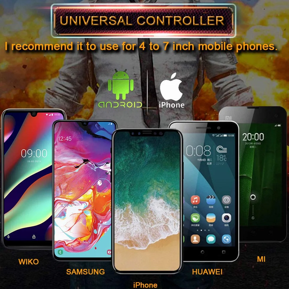 GOLRISEN Pubg Controller di gioco mobile, confezione da 2 pulsanti di gioco per telefono, trigger del telefono Pubg di joystick di controllo sensibile per mira e chiavi di attivazione del fuoco per