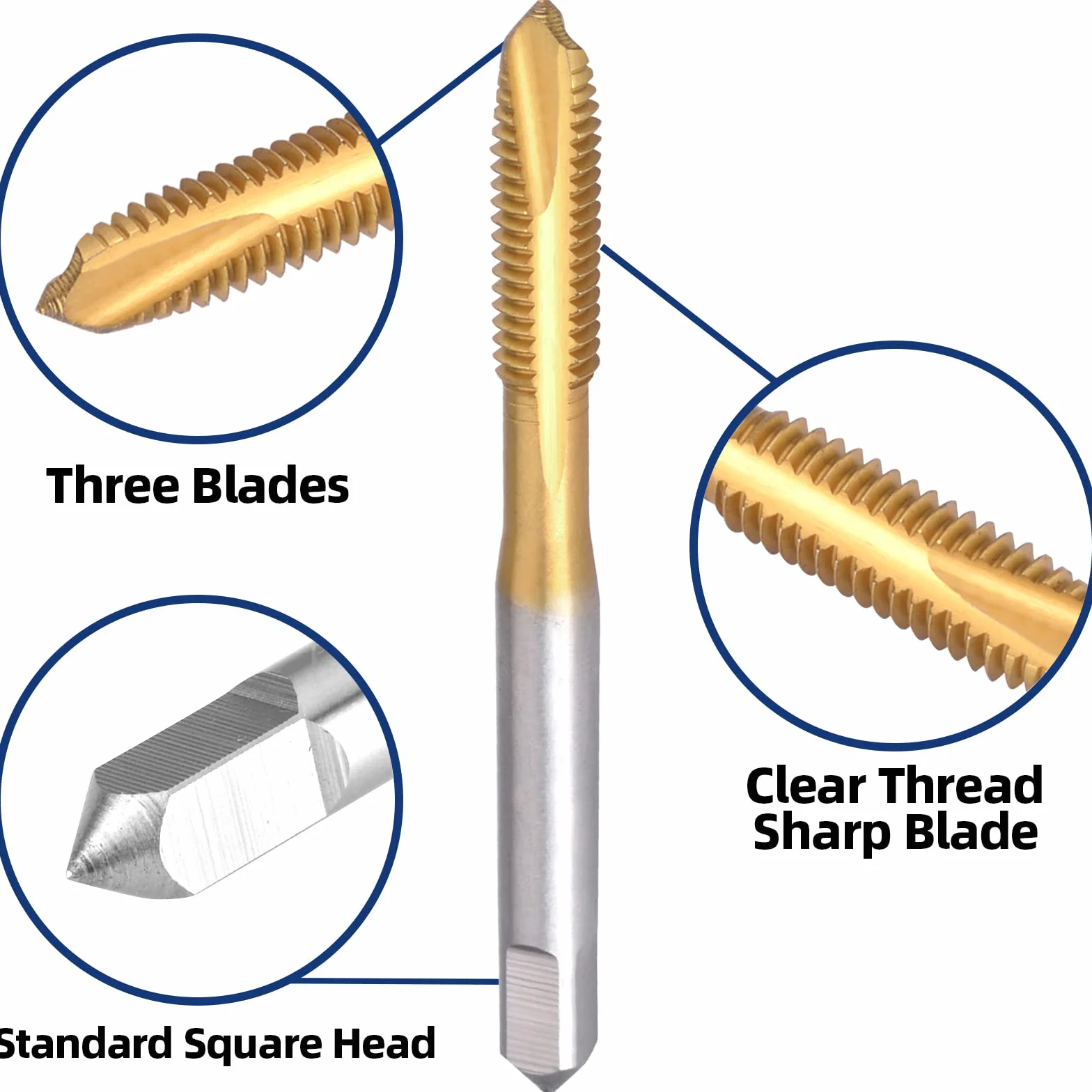 Burkit Maschio a spirale M5 x 0,5 HSS rivestimento in titanio